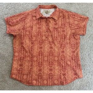 Woolrich Soft Ruby Shirt Women’s XL Red Orange Hiking Fishing Pockets